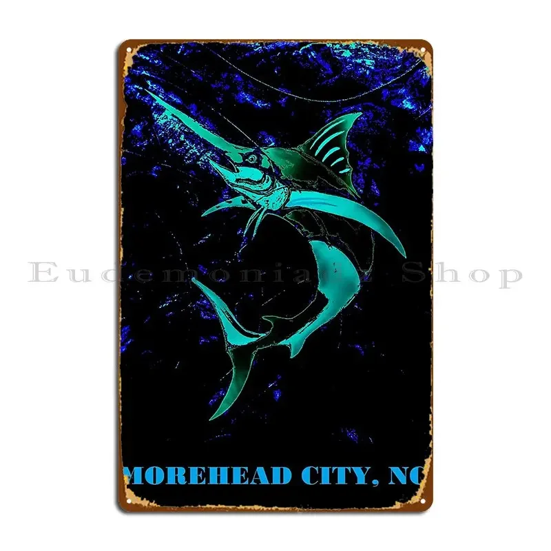 Blue Marlin Morehead City Nc Metal Signs Create Painting Wall Decor Custom Cinema Tin Sign Poster