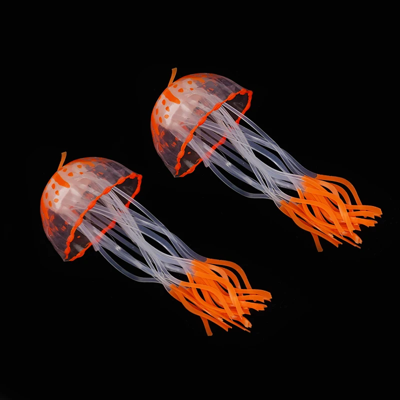 Aquarium Decoration Glowing Silicone Fake Jellyfish Artificial Ornaments Fish Tank Landscaping Decoration Aquarium Accessories