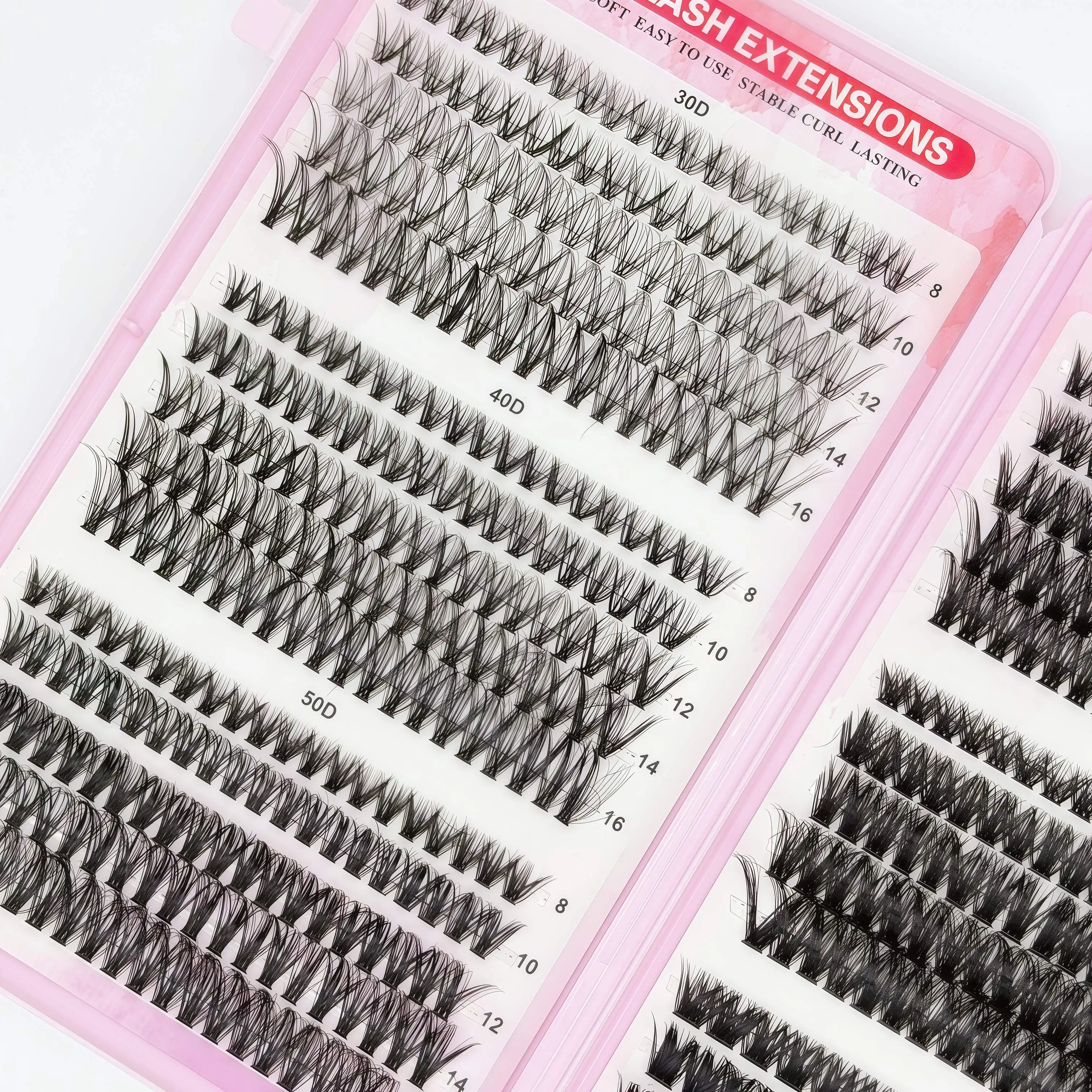 Neue 30-reihige Einzel-Wimpernverpackung, mit großer Kapazität, 8-16 mm gemischte Längen, Cluster-Wimpern, geeignet für Anfänger. – Detail 3
