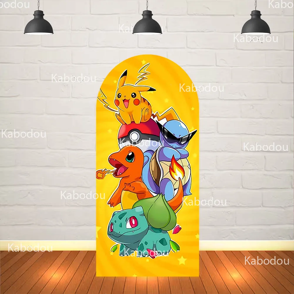 

Pokemonn Backdrop Arch Cover Boys Birthday Party Decoration Baby Shower Photo Photography Background Studio Prop