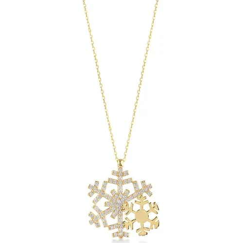 Foreva Jewels Cubic Zirconia Big Snowflake Necklace