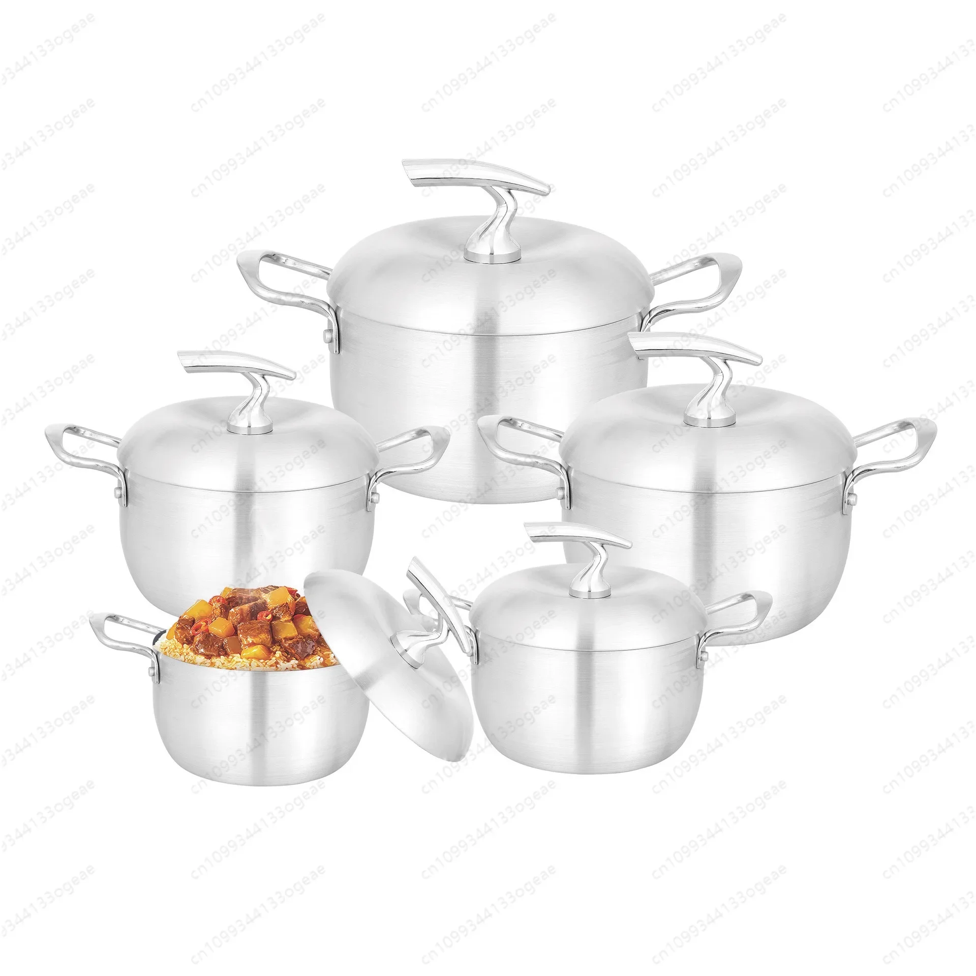 Aluminum Pot Apple Five-piece Set Middle East and Africa Popular Soup Pot Pot Set 16/18/20/22/24CM