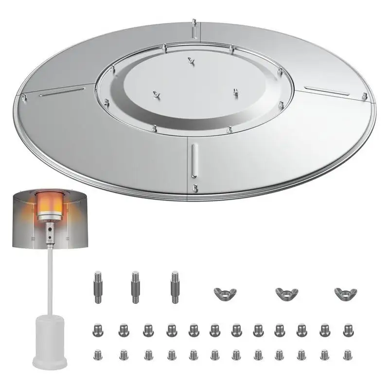 파티오 히터 반사판 실드 프로판 열 반사판 실드 상단, 야외 히터 앞유리 프로판 파티오 히터, 33 인치 