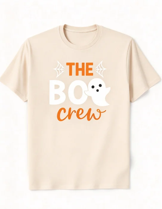 2026 Men The Boo Crew Halloween Ghost Spider Web Graphic T Shirt Cute Spooky Cartoon Printed Short Sleeve Loose Casual Crewneck