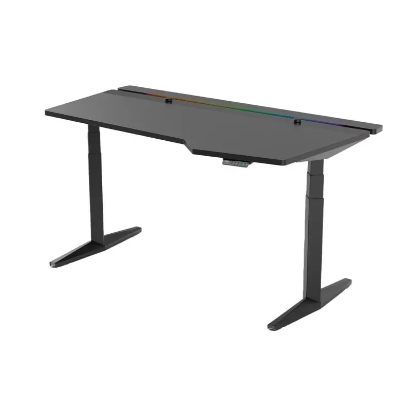 JIECANG High Quality E-sports RGB Led Lights Computer Adjustable Desk Electric Sit Stand Gaming Desk