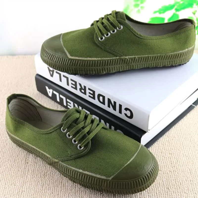 Green Flat Tactical Shoes Military Vintage The Eighth Route Army Cosplay Shoes Walking Training Footwear