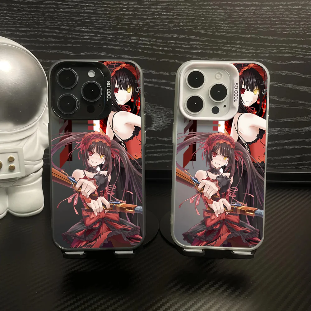 1pc Date A Live Tokisaki Kurumi Phone Case IMD Color Silver Shell For IPhone 16 15 14 13 12 11 Pro Max Plus