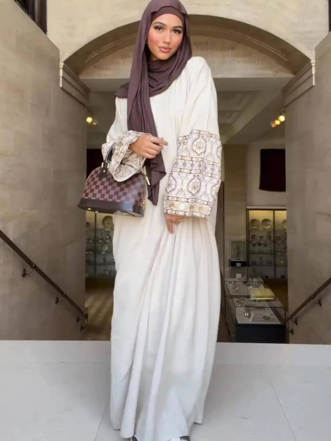 Eid muzułmańskie Abayas damskie sukienka z nadrukiem Ramadan vintage Jalabiya imprezowe arabskie sukienki z długim rękawem Kaftan Vestidos długa suknia