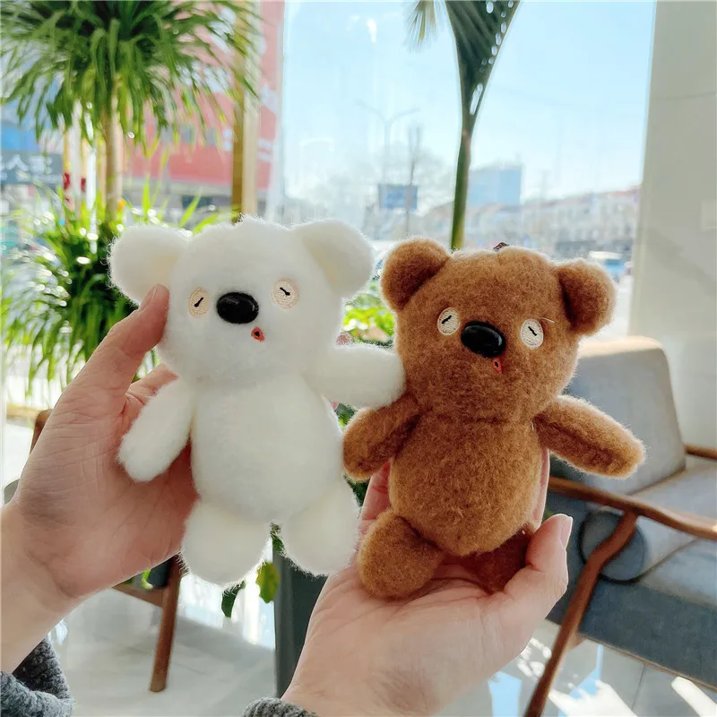 Urso Kawaii criativo para crianças, brinquedos de pelúcia macios, animais nerd fofos, pingente de chaveiro, boneca com charme, presente infantil, 13cm