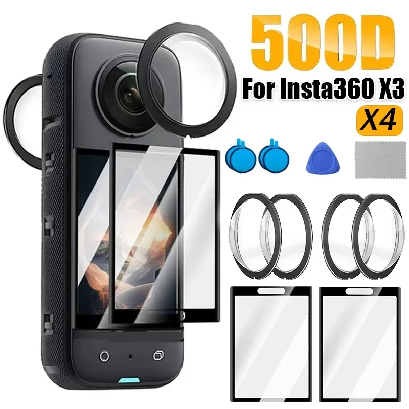 Lens Guard For Insta360 X3 X4 Front Back Camera Lens Screen Protective Films 9H Hard Tempered Glass Anti-scratch For Insta360 X4