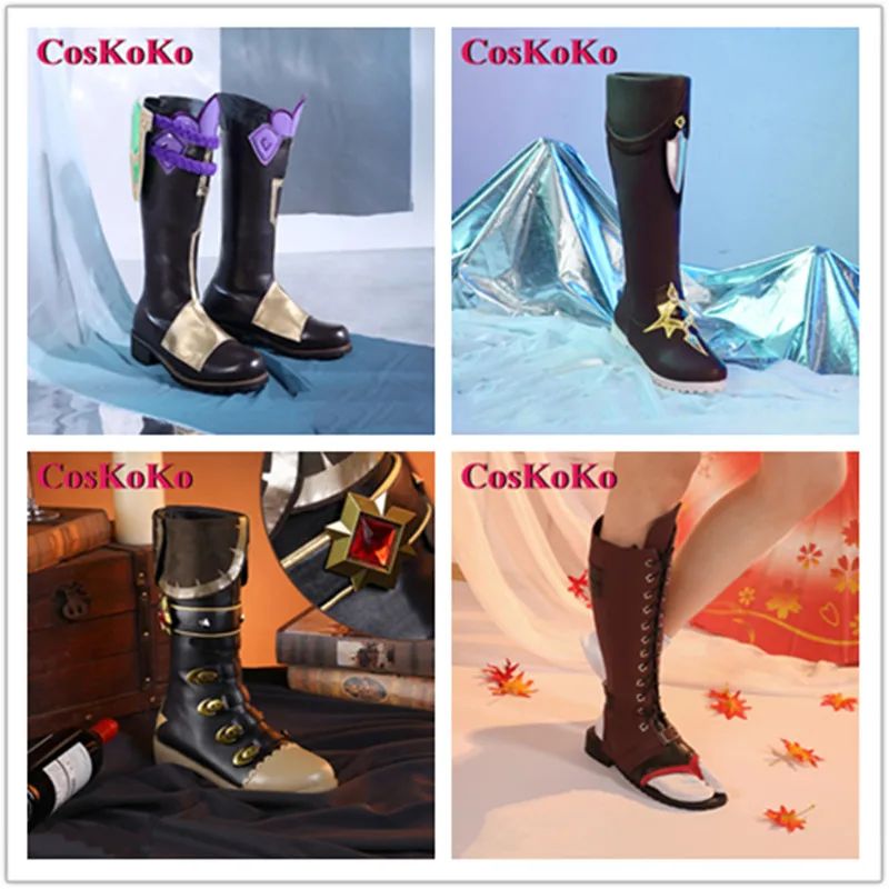 

CosKoKo Xiao/Kaeya/Diluc/Thoma Shoes Cosplay Anime Game Genshin Impact Fashion Universal Boots Men Party Role Play Accessories