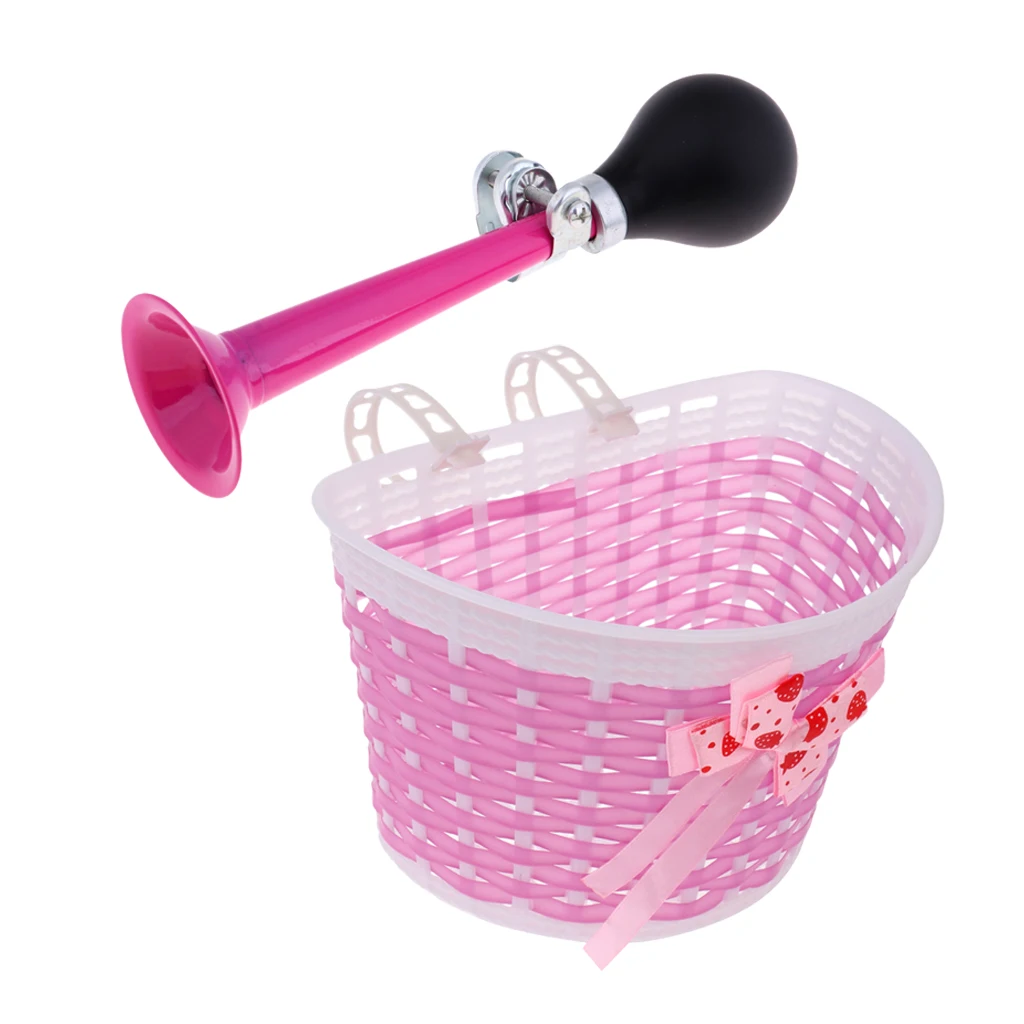 Children's bell + girls flowers basket handlebar basket