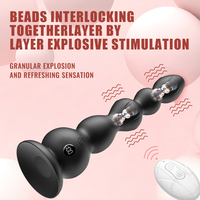 Remote Vibrating Anal Beads Butt Plug for Men Dual motor Prostate Massager Strong Suction Cup LCD G-Spot Dildo Women Masturbator