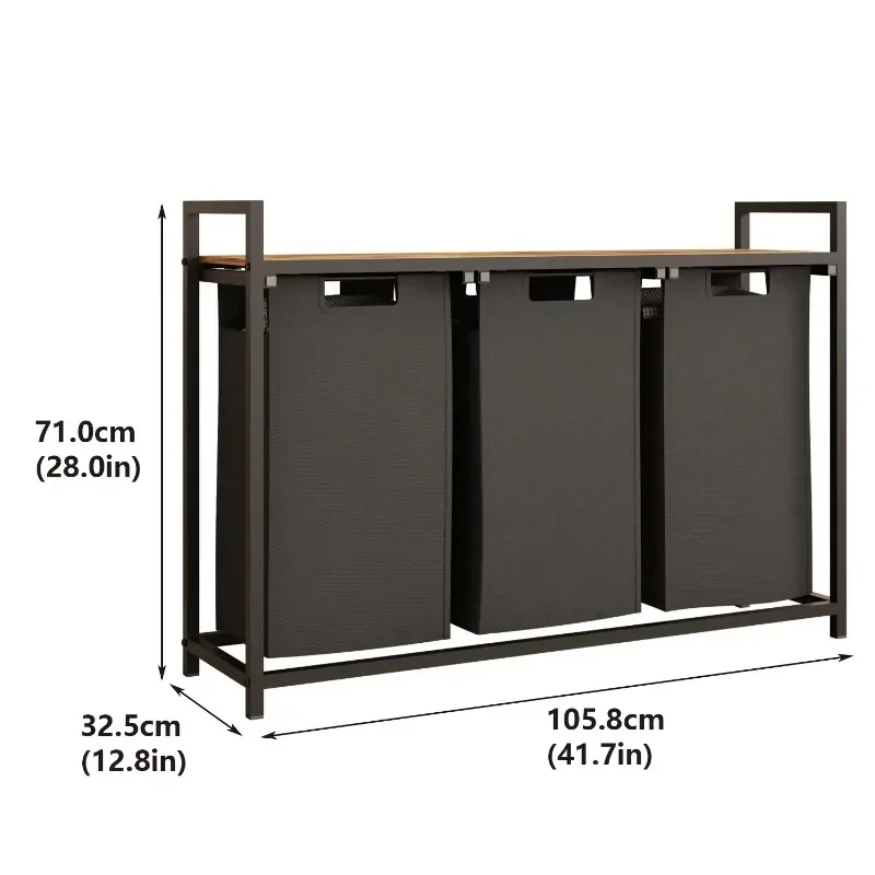 

Double-Layer Laundry Hamper, Large Capacity Clothes Organizer, Bedroom Sorting Basket, Home Storage Rack for Laundry Room