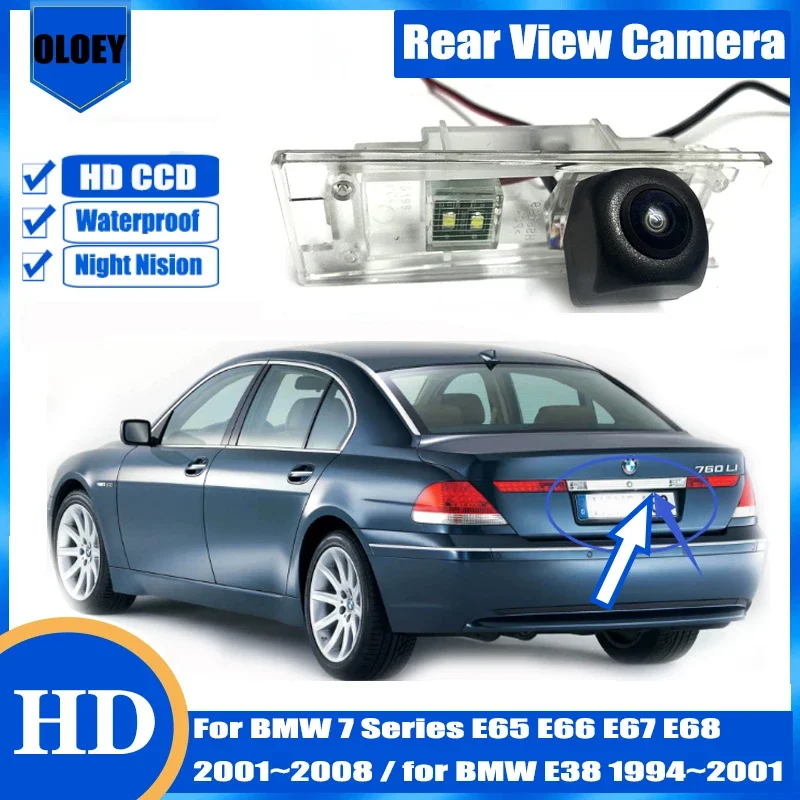 

HD Fisheye rear camera For BMW 7 Series E65 E66 E67 E68 2001~2008 / for BMW E38 1994~2001 License plate Backup Reversing Camera