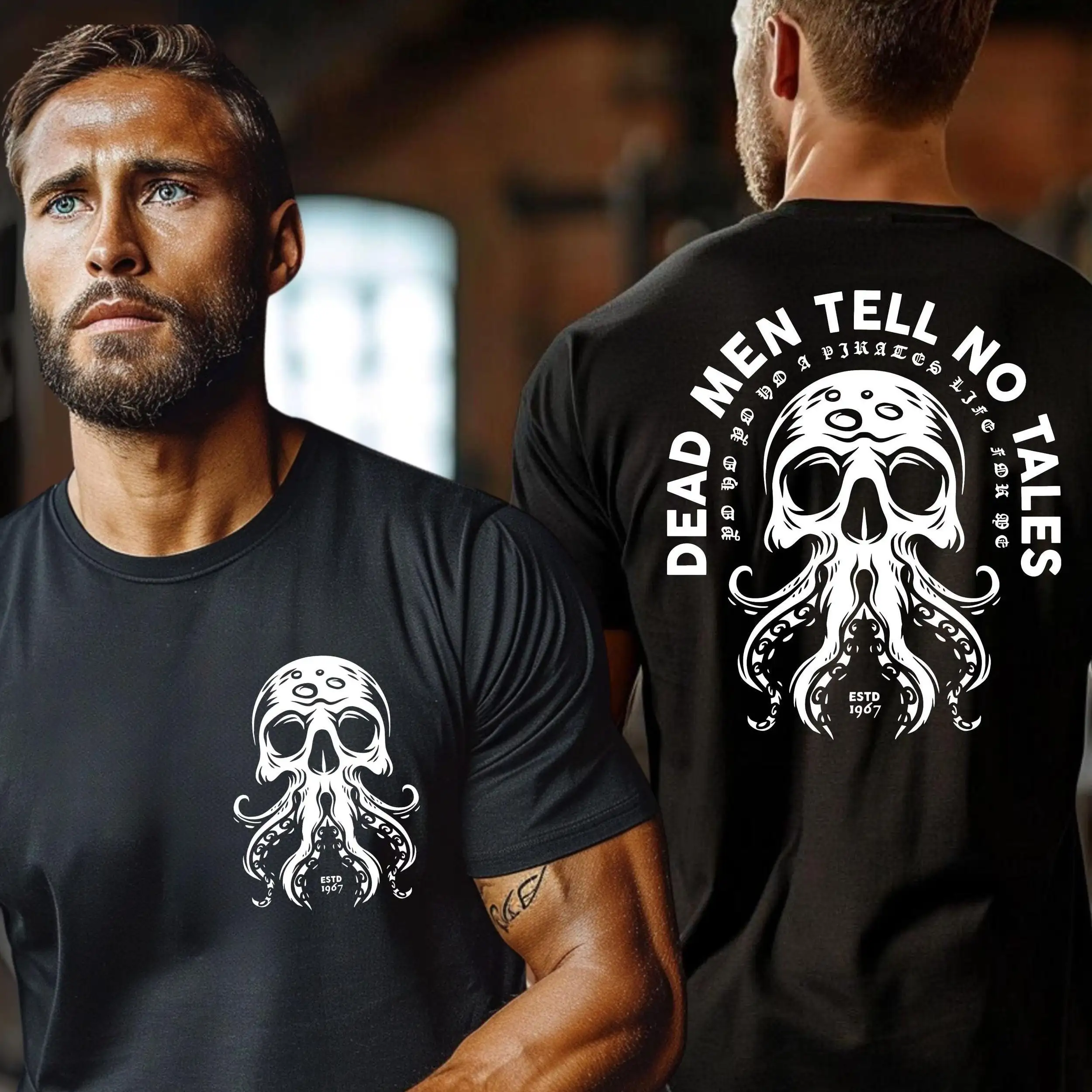 Camiseta Dead Men Tell No Tales, chándal de piratas para hombre, ropa deportiva informal de algodón Retro de los años 90, jersey de cuello redondo, camisetas de manga corta