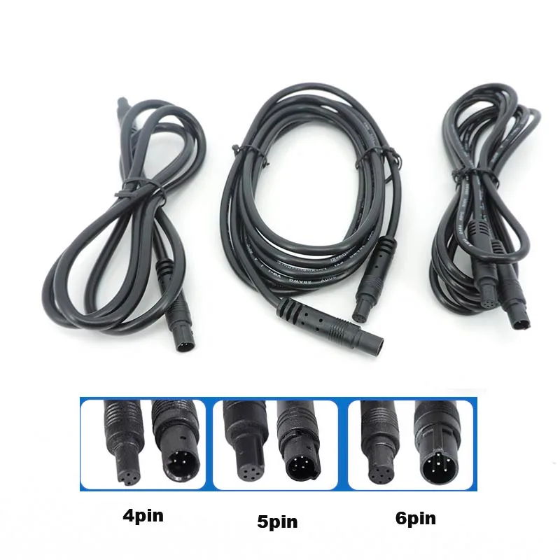 4pin 5pin 6pin Male to Female Cord Car Vehicle DVR Camera Extension connector Cables HD Monitor Rear View Camera Wire