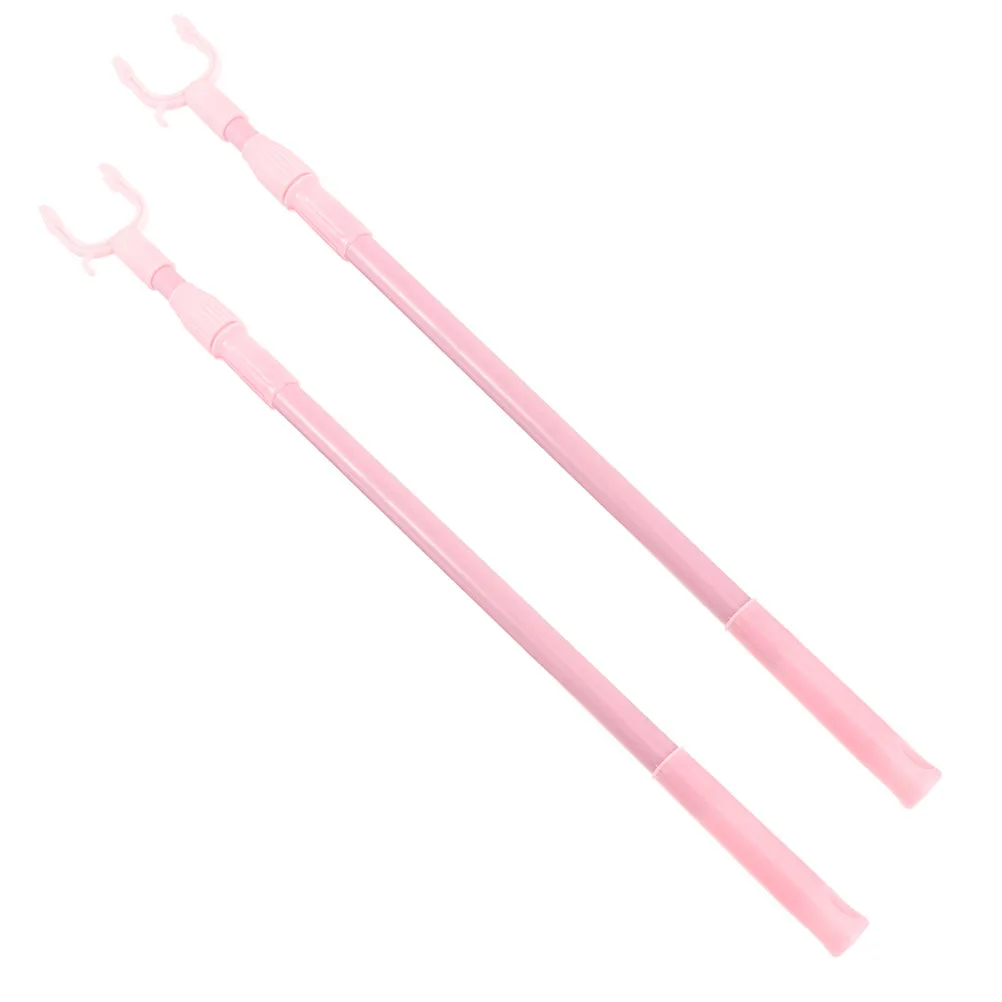 2Pcs Adjustable Retractable Clothesline Pole Telescoping Clothes Reach Rod Closet Balcony Ceiling Long Heavy Duty Clothes Drying