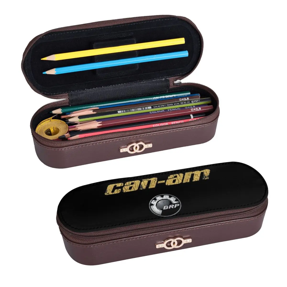 Can-Am BRP Motorcycle  Leather Pencil Cases Pencil Pouch Storage Stationery Supplies Pen Box Pencil Bag for Boys Girls Gifts