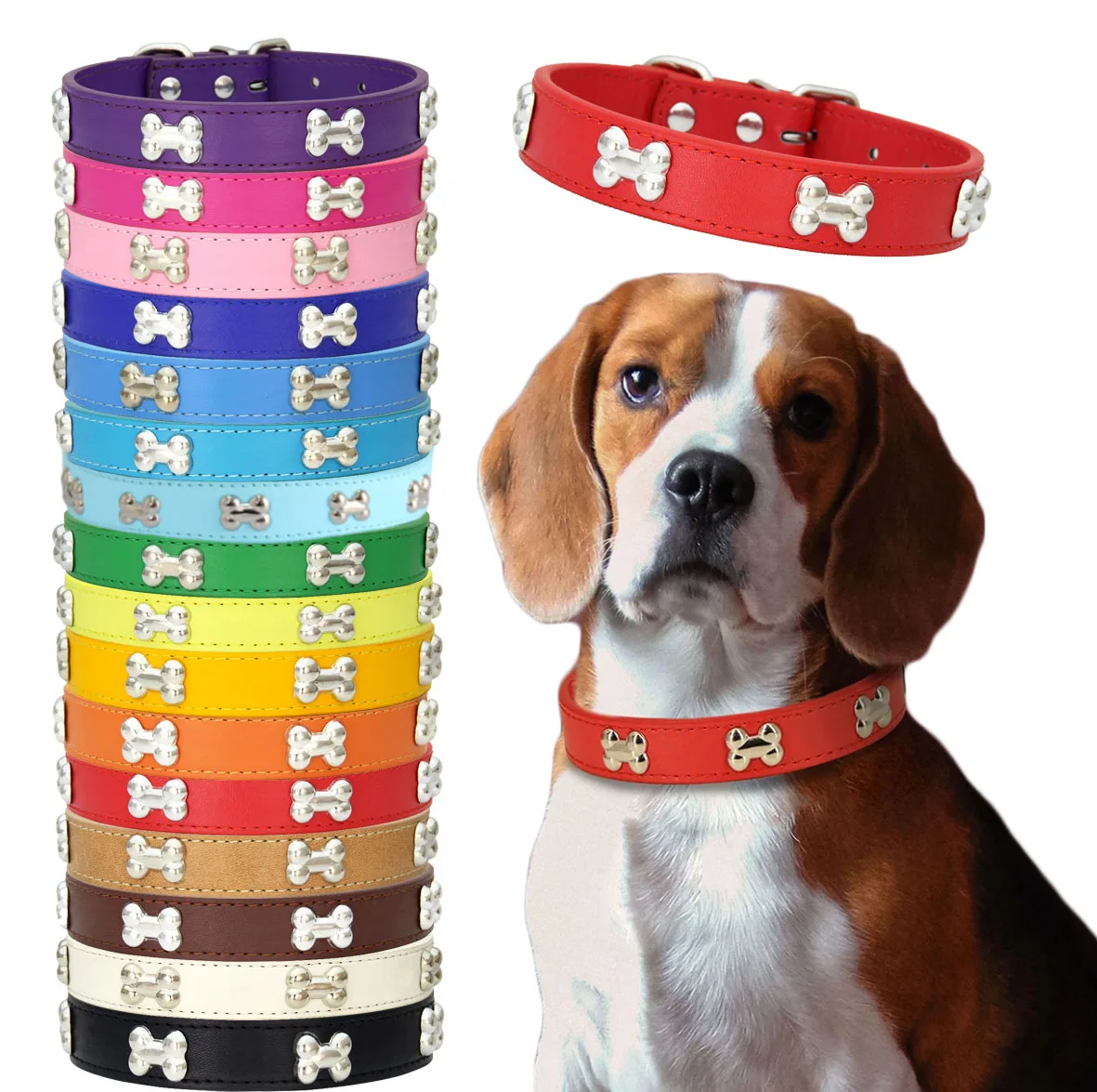 Pet Dog Collar Personalized Leather For Big Dog Cat Collars For Big Dogs Cats Luxury Designer Adjustable Dog Cat Accessories Pet