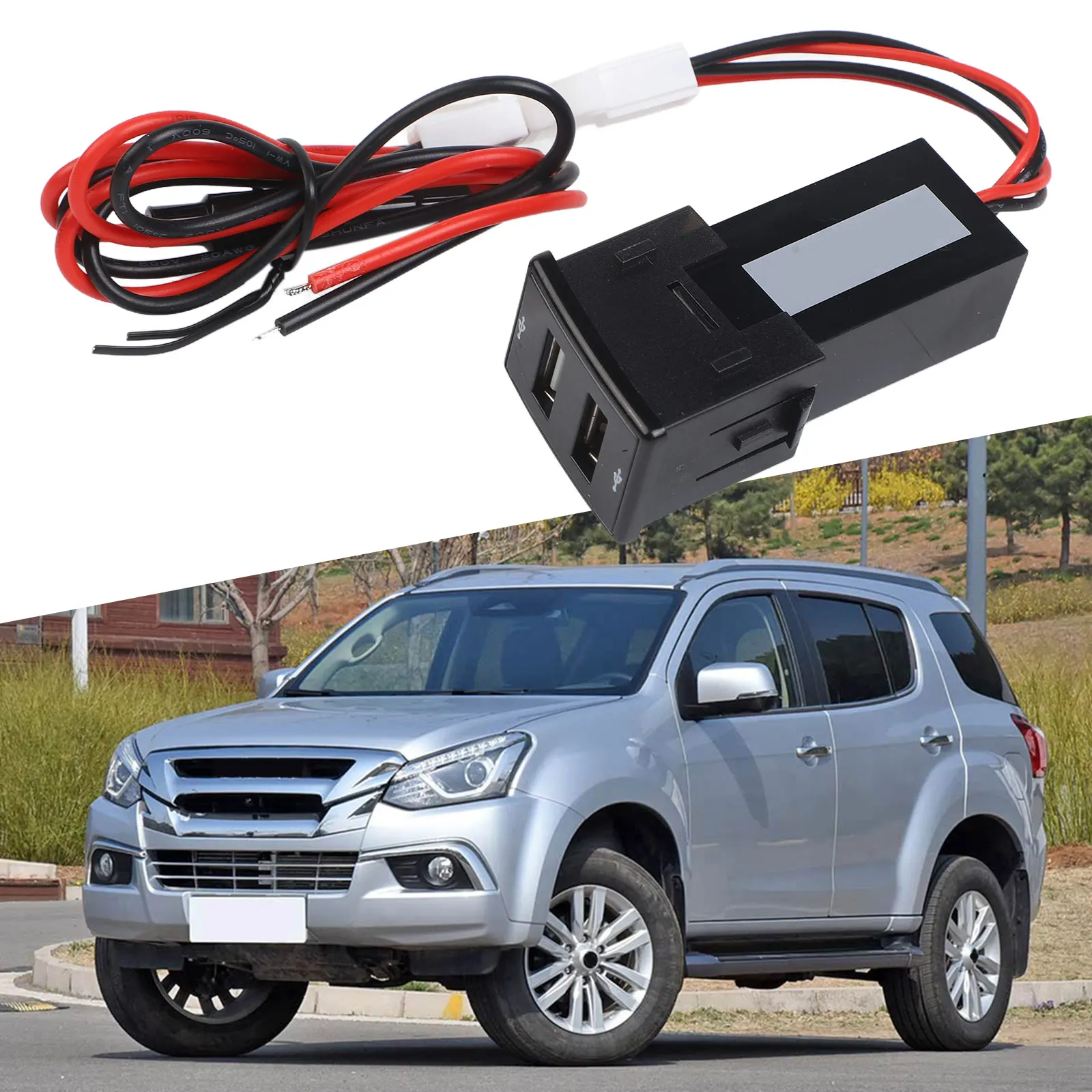 USB Charging Socket Wiring Kit Compatible with For Isuzu DMAX MUX V Cross and For Holden Models from 2012 to 2020