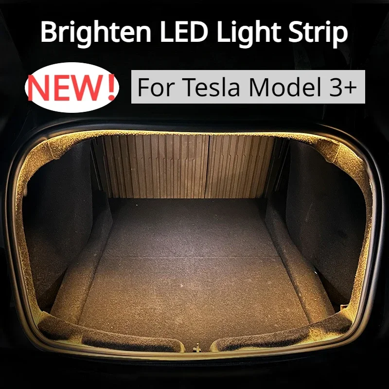 For Tesla Model 3+ Brighten LED Light Strip Rear Trunk Neon Strip Ambient Light Flexible New Model3 Highland 2024 Accessories