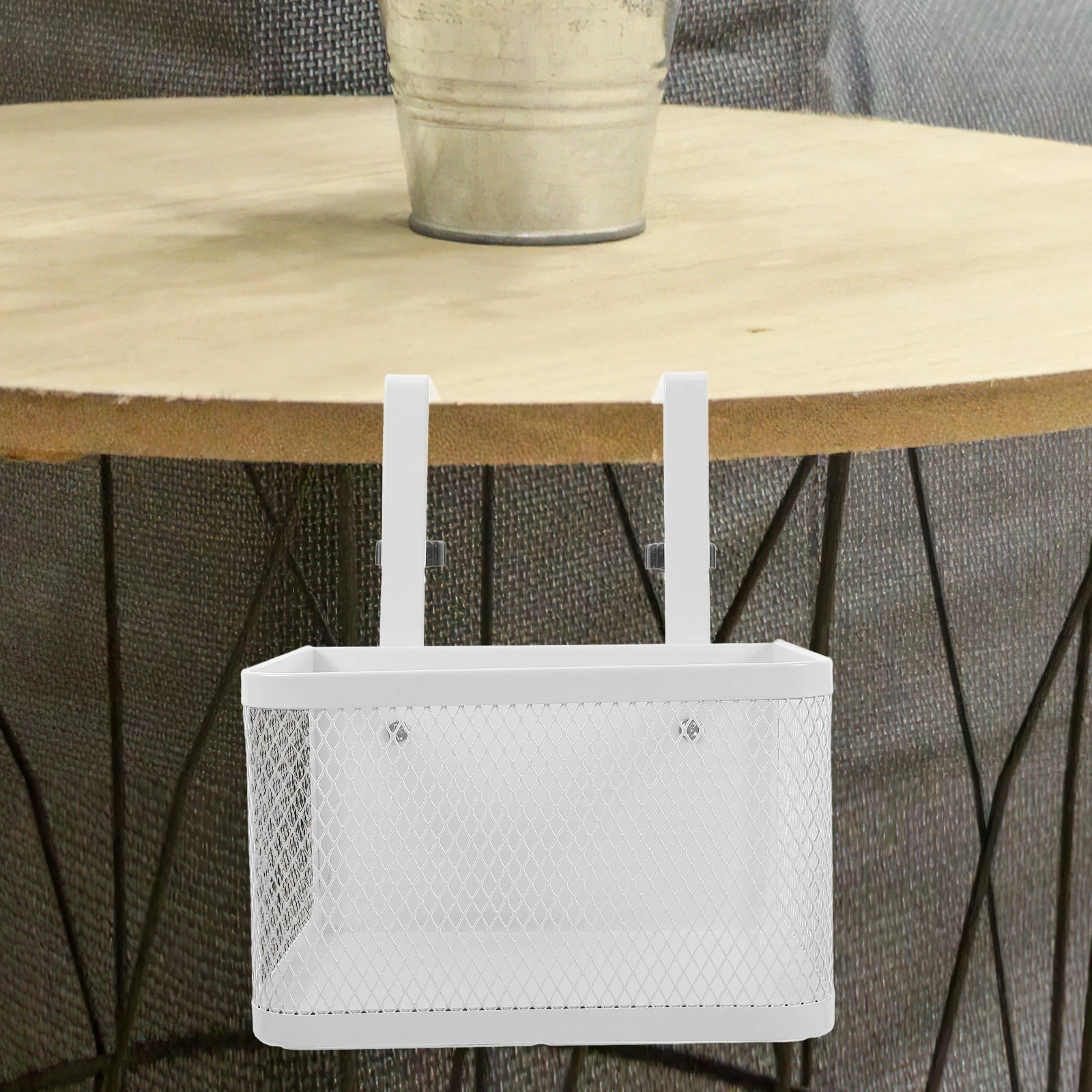 

Clamp-on Desk Organizer Basket Under Desk Storage for Office Classroom Home Cable Management Box No Drilling Required