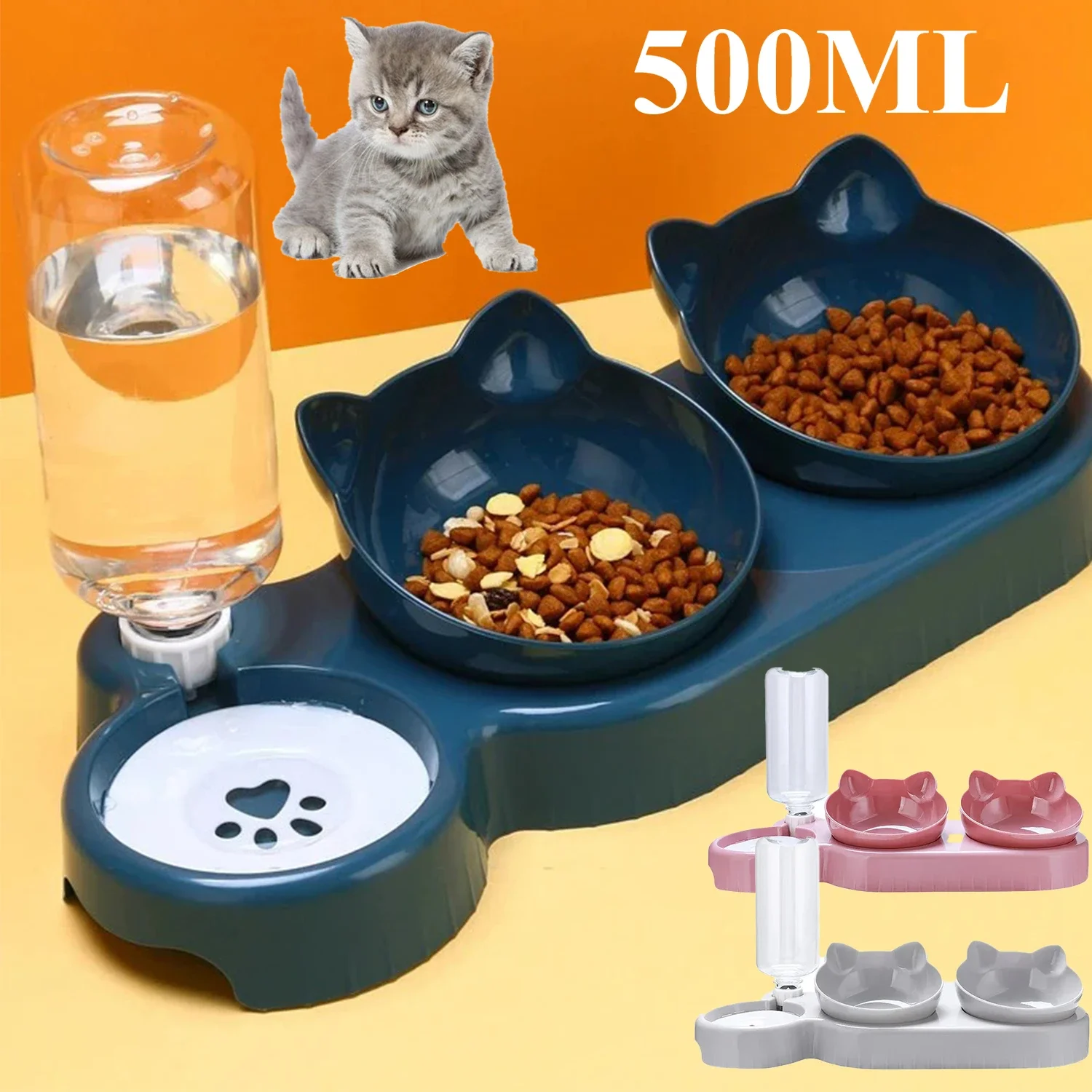 

2 Types 3 in 1 Automatic Cat Feeding Water Feeder Dog Bowl Cat Basin Universal Water Dispenser Cat Bowl Pet Supplies 고양이 먹이그릇