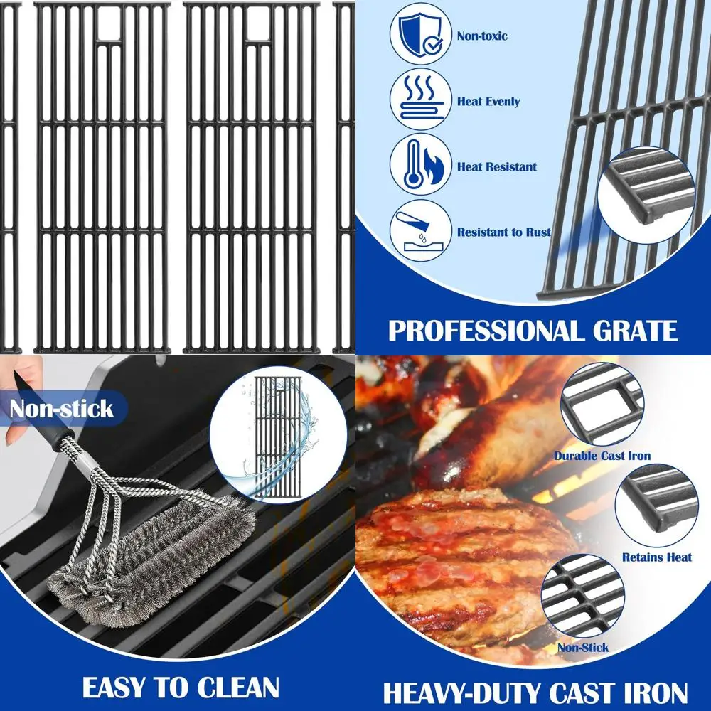 

Replacement Cast Iron Grates for 4-Burner Grills - Suitable for Bull Angus, Steer, Outlaw, and Lion Premium Models