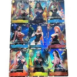 9Pcs/set Diy OPCG Hancock Robin Nami Uta Reiju Bunny Girl Series Flash Card Classic Game Anime Collection Card Gift Toy