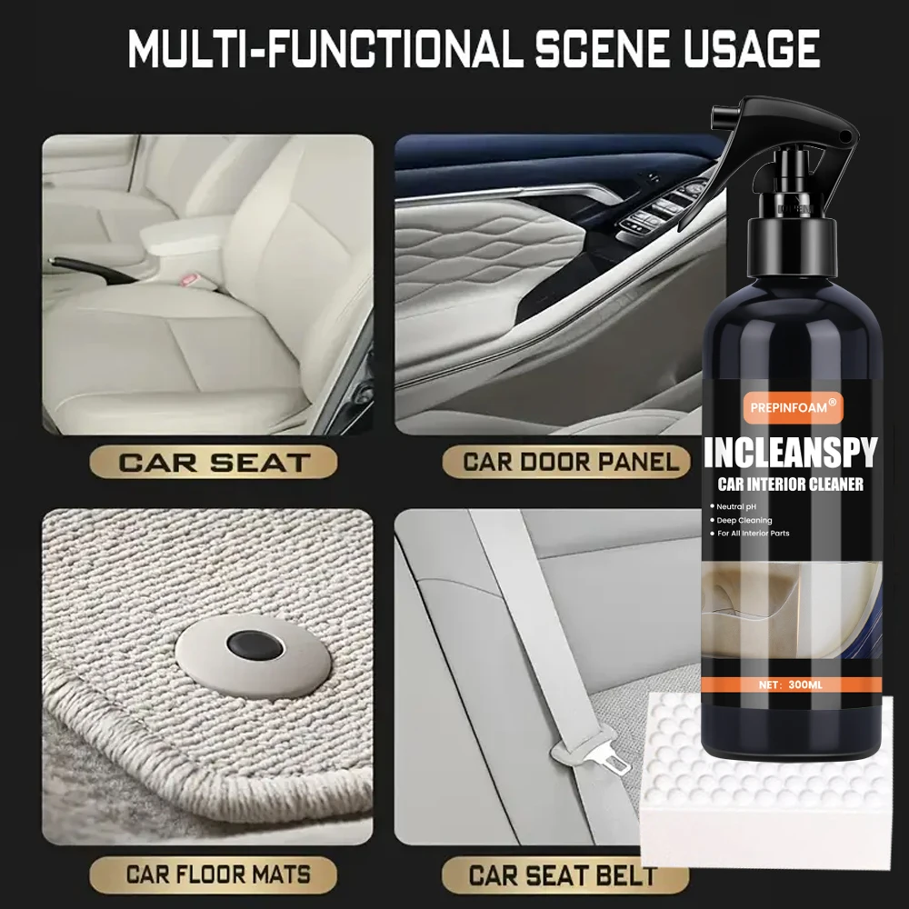 Car foam cleaner Interior Stain Removal Multifunctional leather seat roof fabric cleaning Spray Maintenance Wash Car view 6