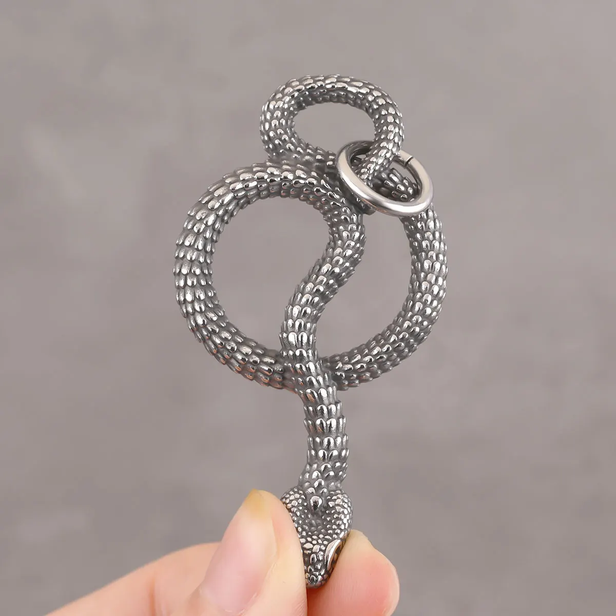 Stainless Steel Animal Snake Pendant Men Women Gothic Punk Hip Hop Handmade Quality Creative Serpent Design Necklace Jewelry