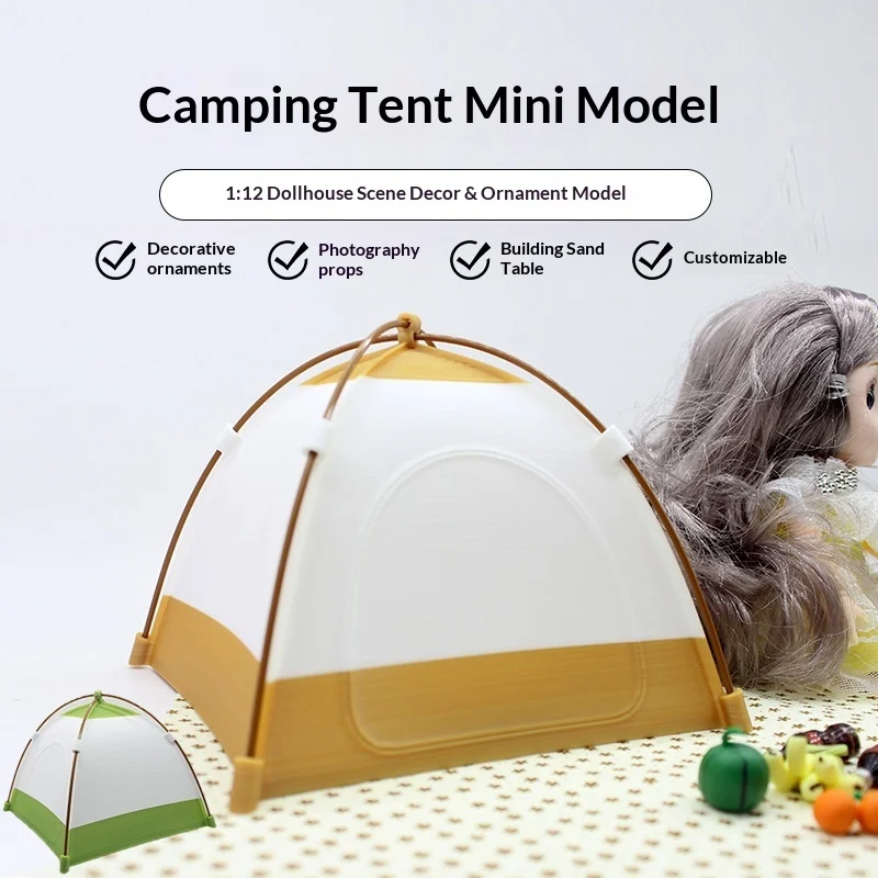 

1:12 Scale Dollhouse Mini Camping Tent Diy Model Miniature Playhouse Scene Furniture Decoration For 12 Dollhouses