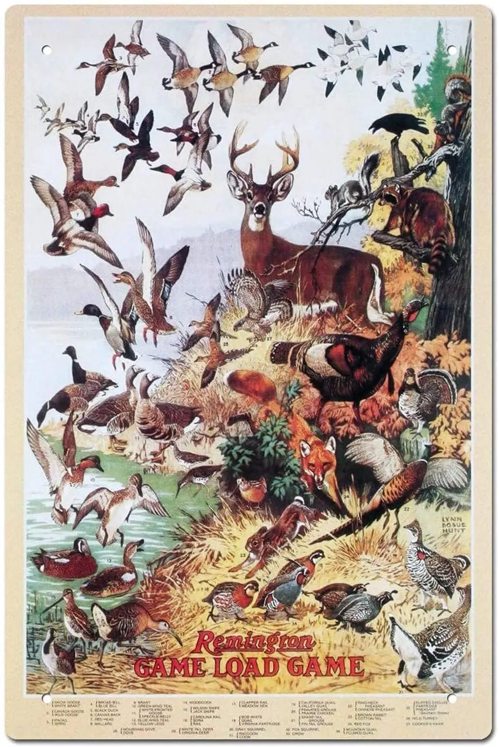 Metal Sign Vintage Remington Game Load Animals Tin Sign Metal Sign Metal  Wall Sign Wall Poster Wall Decor Door Plaque TIN  sign