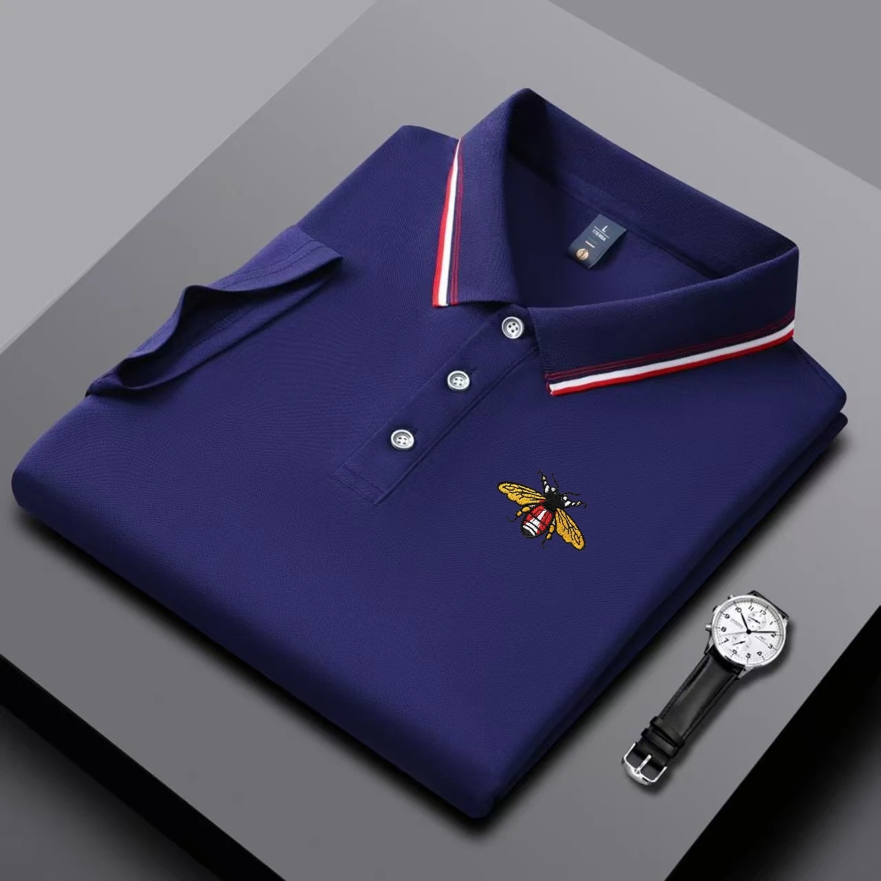 New Embroidered Short Sleeved Polo Shirt for Summer, Comfortable, Cool, Breathable Golf Business Casual Top T-shirt