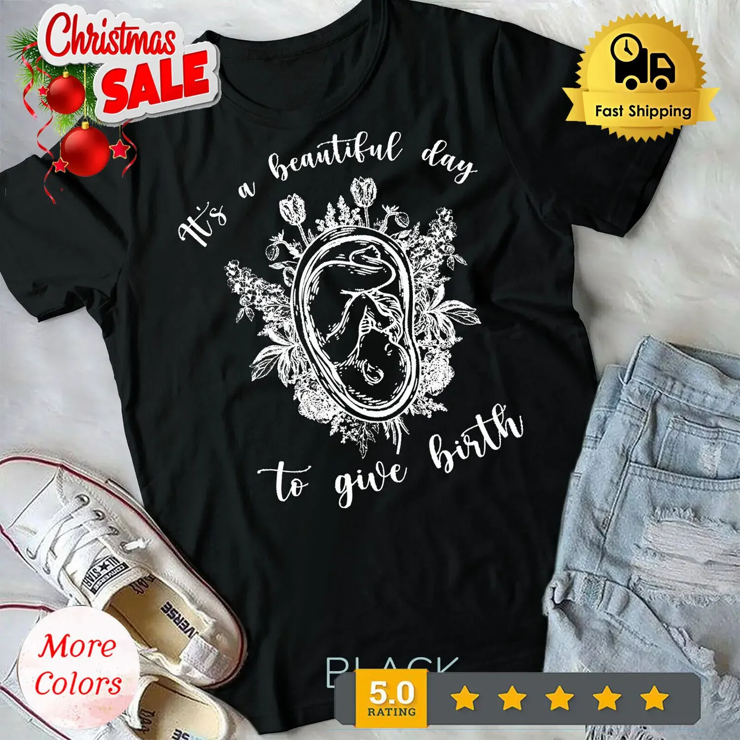 Its Beautiful Day To Give Birth Doula Midwife Birth Worker Unisex T-shirt