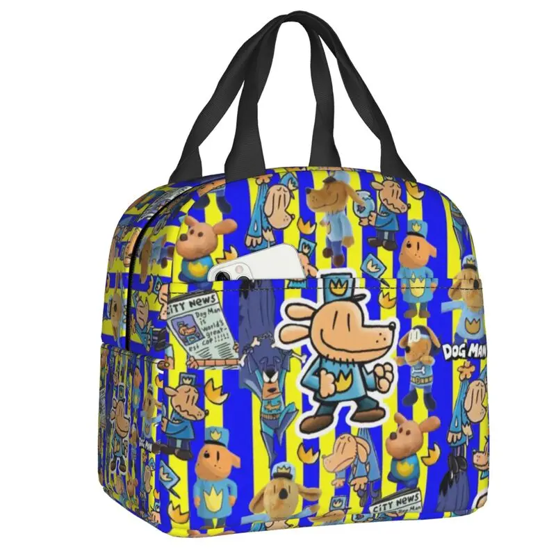 

Custom Dogs Man Movies Comic Lunch Bag Men Women Thermal Cooler Insulated Lunch Boxes for Kids School