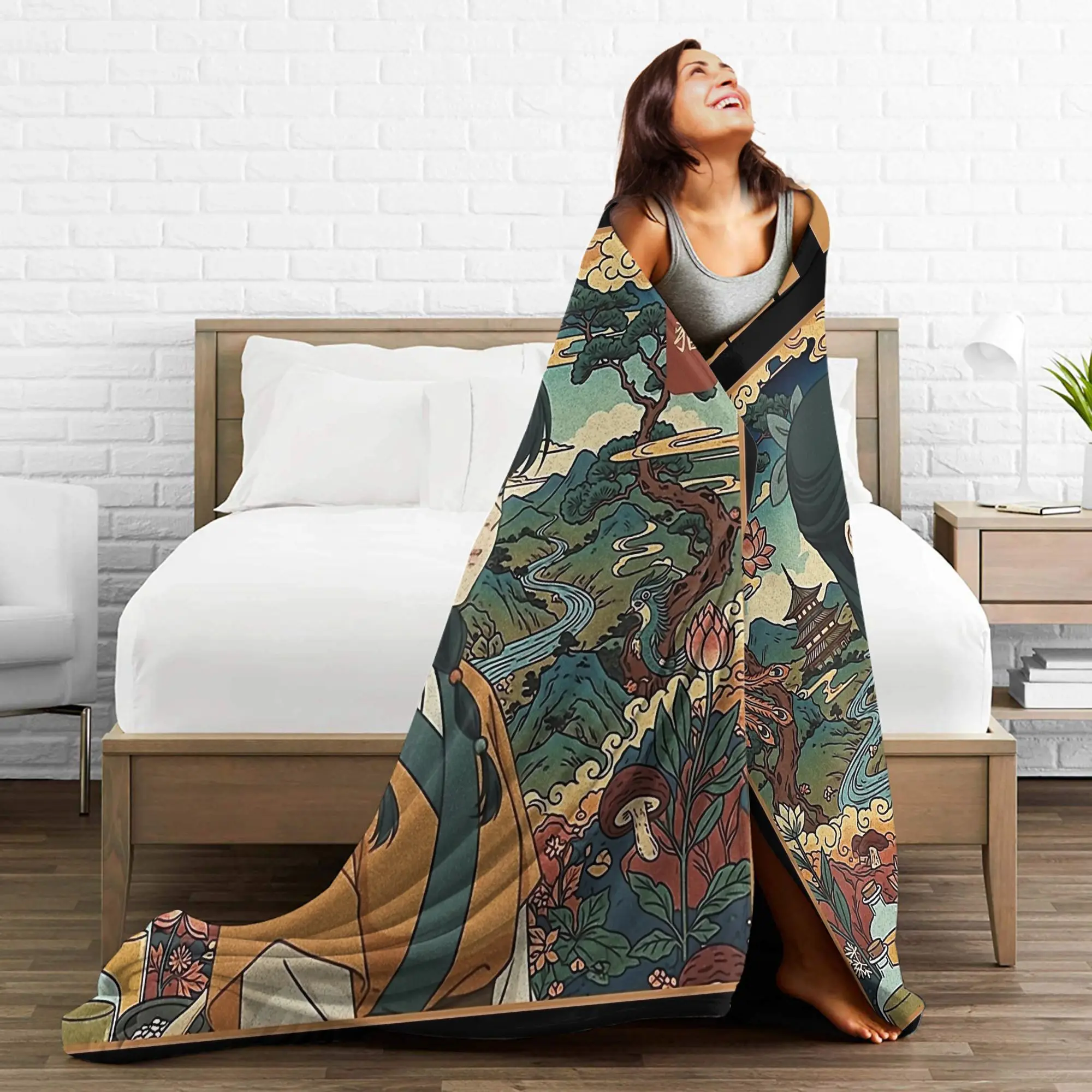 薬屋日記猫猫ぬいぐるみブランケット子供用フランネルスローブランケットホームデコレーション暖かい柔らかいカスタマイズされた高品質ベッドスプレッド