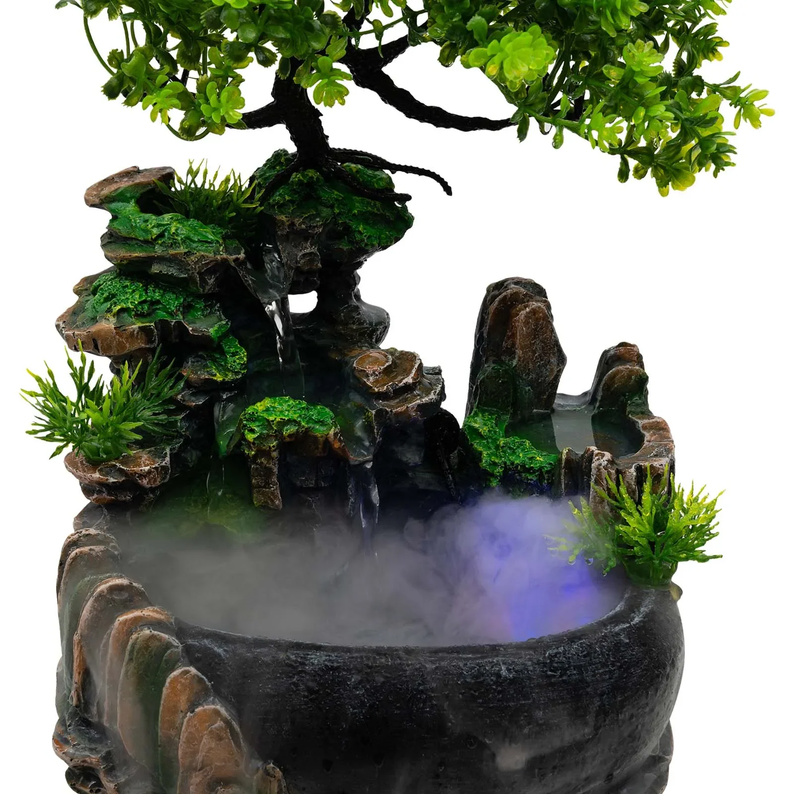 Neue Tischplatte Harz Steingarten Wasser Sound Brunnen Desktop chinesische Fengshui Lampe Wasserfall Wohnzimmer Schreibtisch Ornament