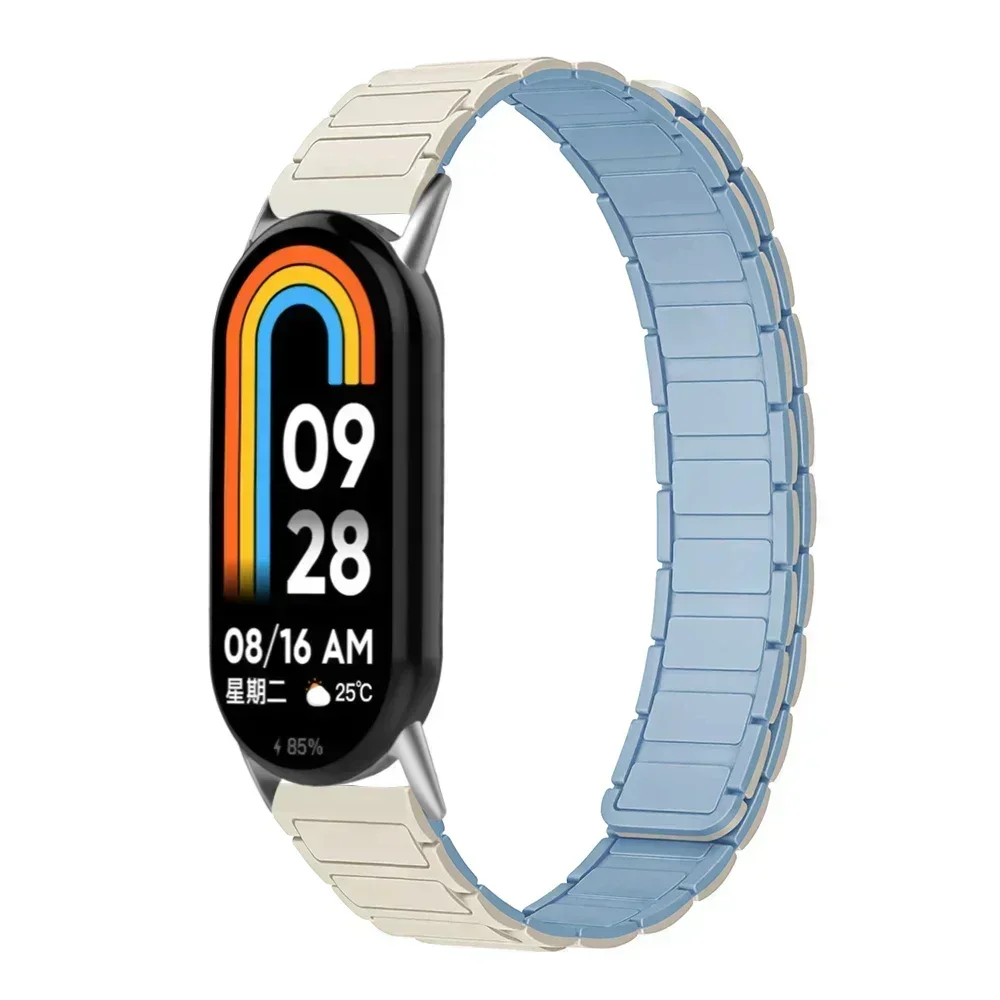 حزام حلقة مغناطيسي لشاومي مي باند ، سوار سيليكون رياضي ، سوار NFC ، واجهة معدنية