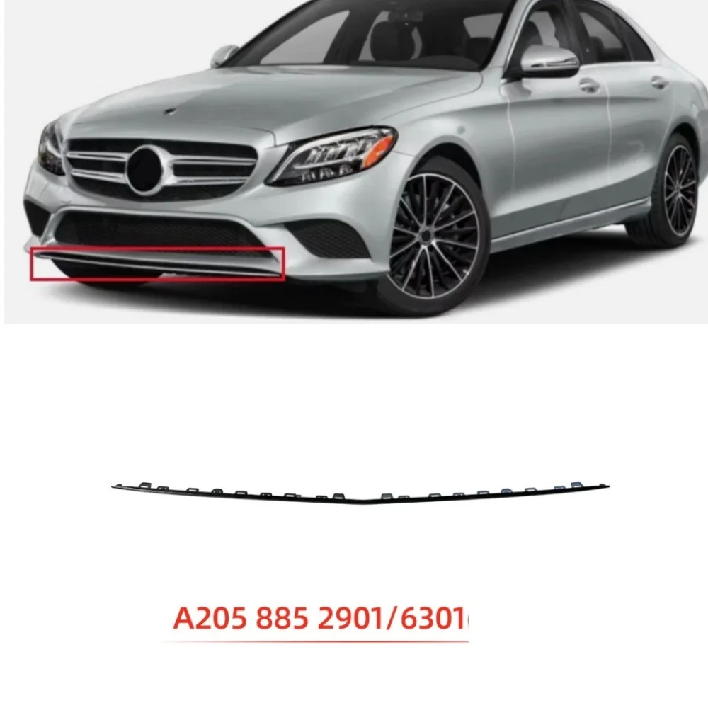 Front Bumper Chrome Decorative Strip A2058852901 A2058856301 For Mercedes Benz C-Class W205 Avantgarde C200 C260 Coupe 2019-2021