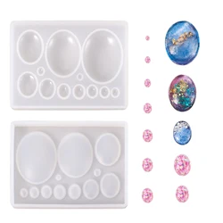 1 pc Silicone Cabochon Molds Epoxy Resin Casting Molds For UV Resin DIY Jewelry Craft Making Oval White 86x66x10mm
