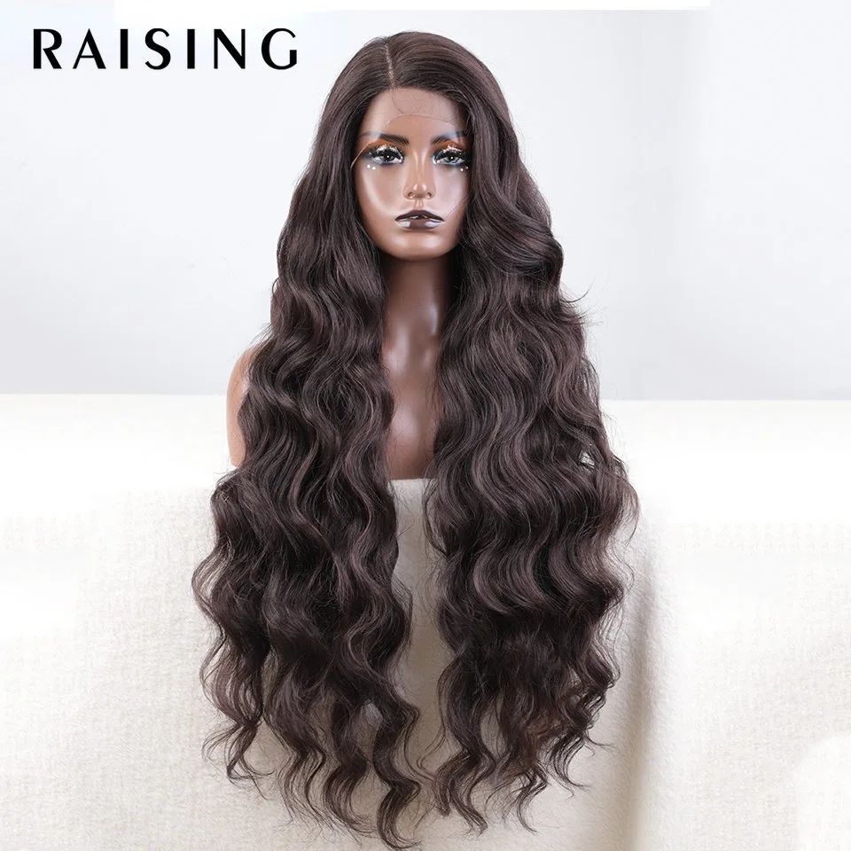 Synthetic Deep Loose Wave Lace Wig 36 Inch Long Wavy Lace Front Wigs for Women Cosplay Wig Ginger Blonde Wigs Side Part