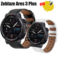 3in1 For Zeblaze Ares 3 Plus Smart watch Strap Leather Band Wristband Women men Replacement Soft Belt Screen Protector Film