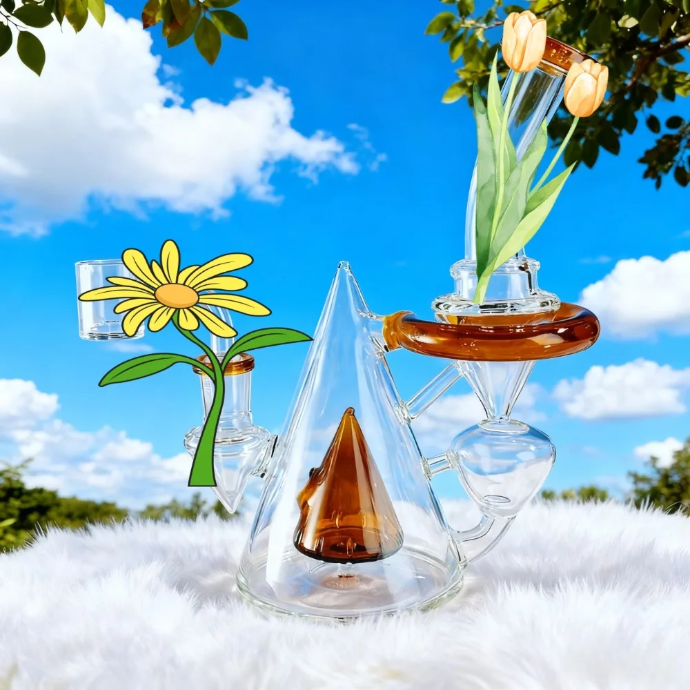 جهاز هرمي لإعادة التدوير المخروطي مقاس 8 بوصات، مجموعة متنوعة من الألوان للاختيار من بينها، هدية فريدة للنساء، ديكور جمالي للمنزل والمكتب #5