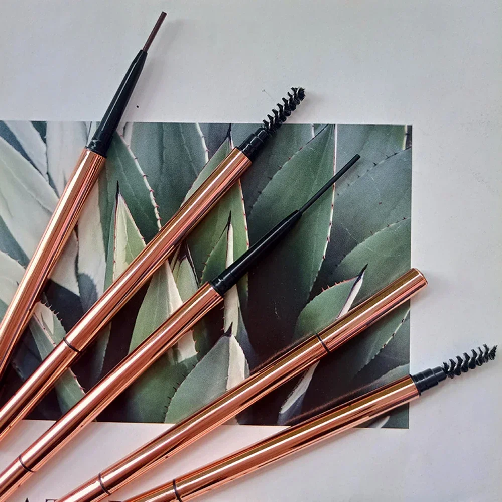 6-color Private Label Ultra-thin Eyebrow Pencil Custom Logo Waterproof Double-headed Automatic Rotation Makeup Wholesale