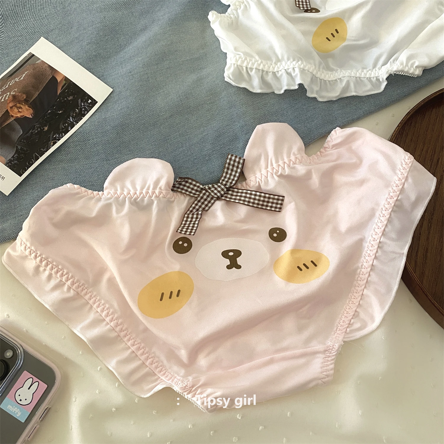 

Милое нижнее белье в японском стиле Лолиты для девочек, нижнее белье Kawaii Loli Lolita, дышащие трусики со средней талией