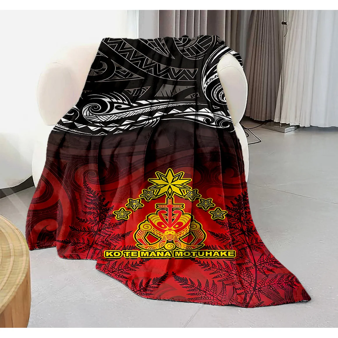 Maori King's Movement Art Pattern Blanket Sofa Bed Travel Camping Living Room Office Conditioning Blanket for All Seasons Gifts