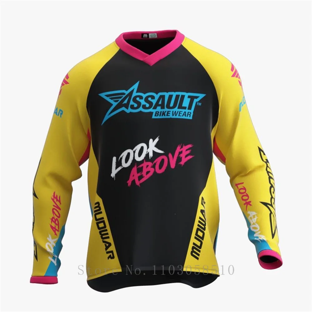 

Assault Bike Wear Motocross Shirt Men Downhill Jersey Off-Road Bicycle Racing T-Shirt Quick Dry Cycling Enduro Polera Mtb Jersey