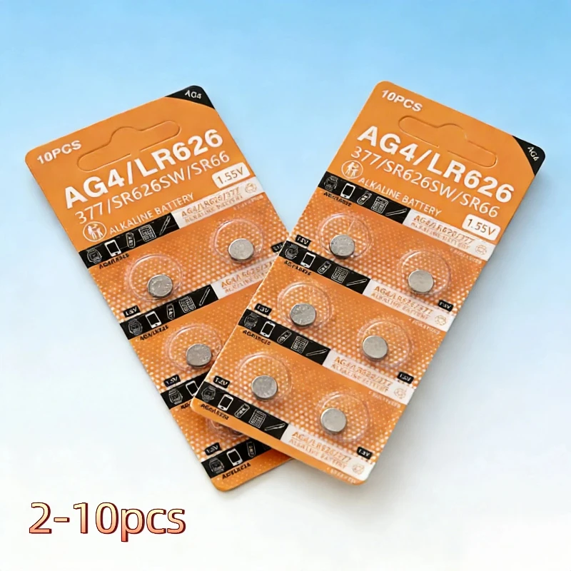 

AG4 LR626 1.55V Alkaline Button Batteries 377A SR626SW LR66 177 376 High Quality Coins Cell Battery For Watches Toys